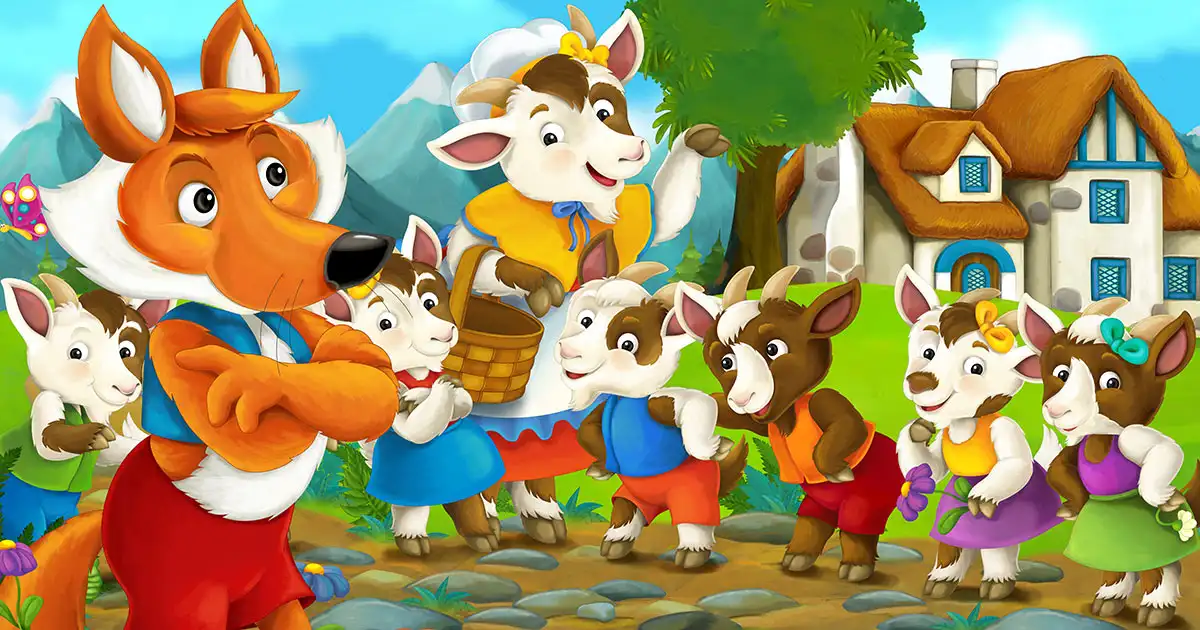 La cabra, los cabritos y el lobo gris